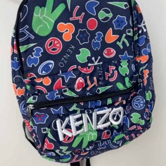 KENZO Navy Multi Colour Cotton Printed Satchel - Rare Edition - Picture 11 of 12